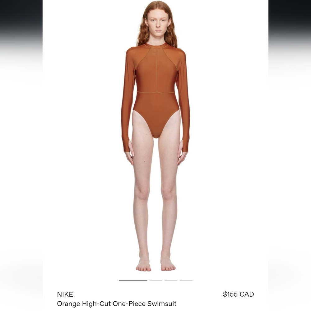 Nike Orange High-Cut One-Piece Swimsuit